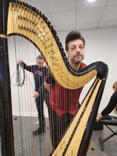 Terry with a Harp